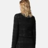 Tweed-Baumwolljacke mit Reißverschluss