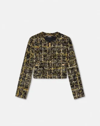 Tweed-Strickjacke