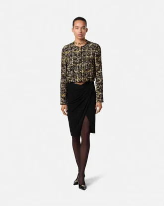 Tweed-Strickjacke