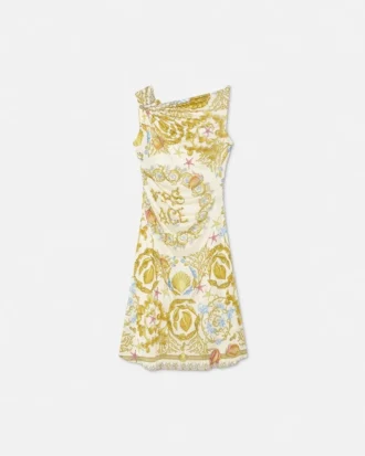 Underwater Barocco Drapiertes Mini-Kleid mit ausgestelltem Rock