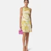 Underwater Barocco Drapiertes Mini-Kleid mit ausgestelltem Rock