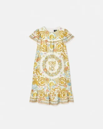 Unterwasser-Barocco-Seidenkleid mit Rüschen für Kinder