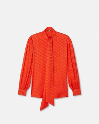 V Allover Jacquard Seiden-Lavallière-Hemd