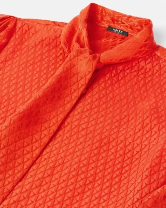 V Allover Jacquard Seiden-Lavallière-Hemd