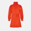 V Allover Jacquard Seiden-Lavallière-Minikleid