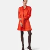 V Allover Jacquard Seiden-Lavallière-Minikleid