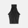 V Allover Jacquard Seiden-Lavallière-Top