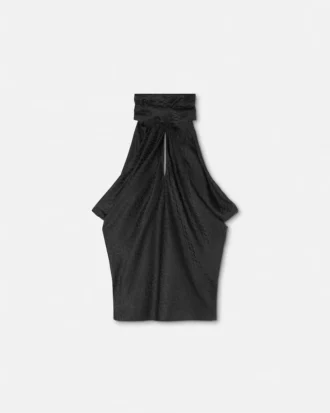 V Allover Jacquard Seiden-Lavallière-Top