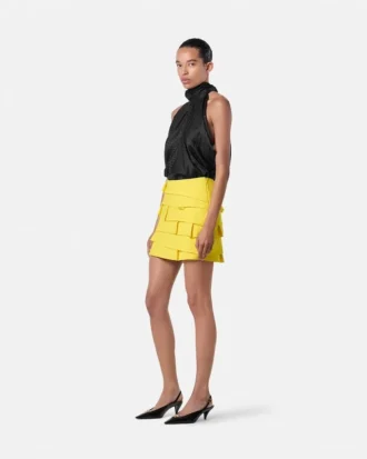 V Allover Jacquard Seiden-Lavallière-Top