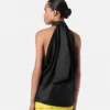 V Allover Jacquard Seiden-Lavallière-Top