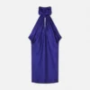 V Allover Jacquard Seiden-Minikleid
