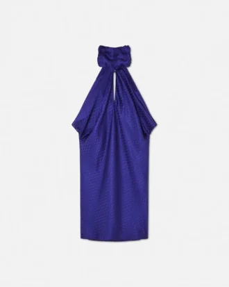 V Allover Jacquard Seiden-Minikleid