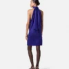 V Allover Jacquard Seiden-Minikleid