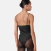 V Allover Jacquard-Seidenbodysuit