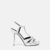 V-förmig verzierte Ledersandalen 120 mm