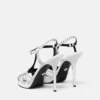 V-förmig verzierte Ledersandalen 120 mm