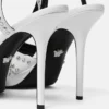 V-förmig verzierte Ledersandalen 120 mm