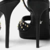 V-förmig verzierte Ledersandalen 120 mm