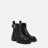 V Leder-Stiefeletten