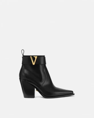 V Leder-Stiefeletten 85 mm