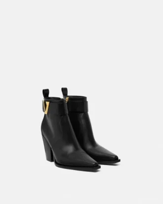V Leder-Stiefeletten 85 mm