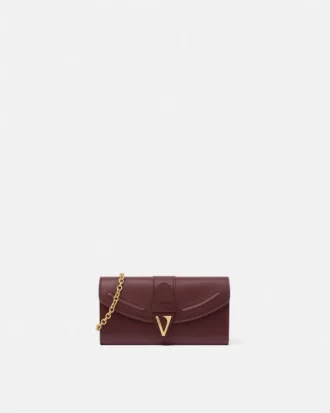 V Lederbrieftasche mit Kette
