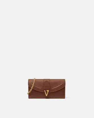 V Lederbrieftasche mit Kette