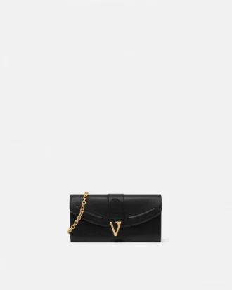 V Lederbrieftasche mit Kette