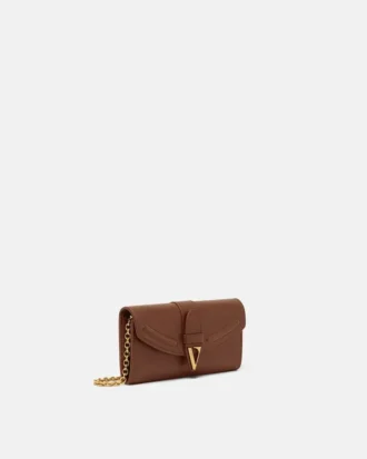 V Lederbrieftasche mit Kette