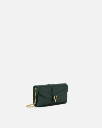 V Lederbrieftasche mit Kette