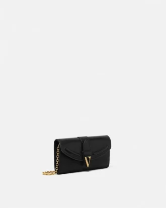 V Lederbrieftasche mit Kette