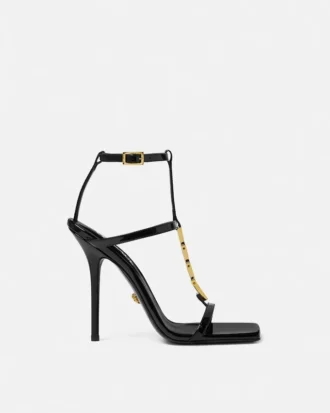 V2025 Sandalen mit Ketten-Lackleder 105 mm
