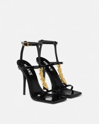 V2025 Sandalen mit Ketten-Lackleder 105 mm