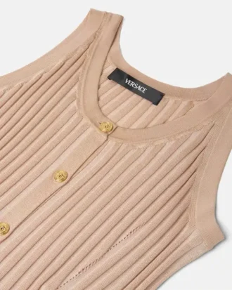 Vanisé geripptes Strick-Maxikleid