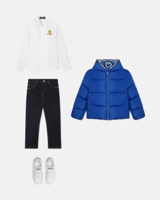 Versace Logo Crest Oxford Kinderhemd