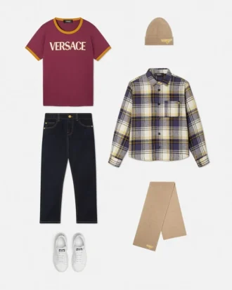 Versace Milano Tartan Overshirt für Kinder
