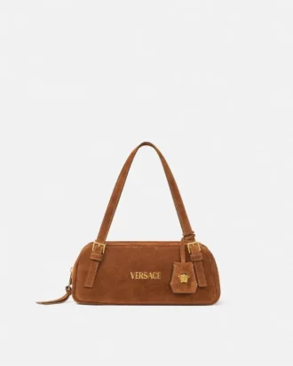 Versace Tag Bowlingtasche aus Wildleder