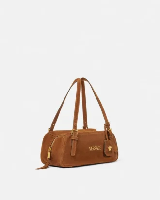 Versace Tag Bowlingtasche aus Wildleder