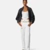 Verzierte Denim-Blousonjacke