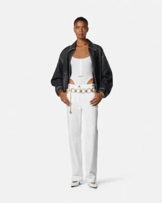 Verzierte Denim-Blousonjacke
