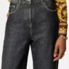 Verzierte Regular-Fit-Jeans mit hoher Taille