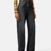 Verzierte Regular-Fit-Jeans mit hoher Taille