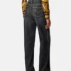 Verzierte Regular-Fit-Jeans mit hoher Taille