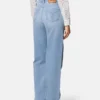 Verzierte Regular-Fit-Jeans mit hoher Taille