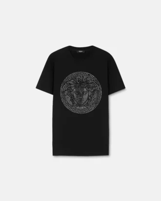 Verziertes Slim-Fit-T-Shirt aus Baumwolljersey