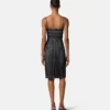 Verziertes, tailliertes Midikleid aus Denim