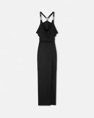 Viskose-Jersey-Kleid mit Raffungen