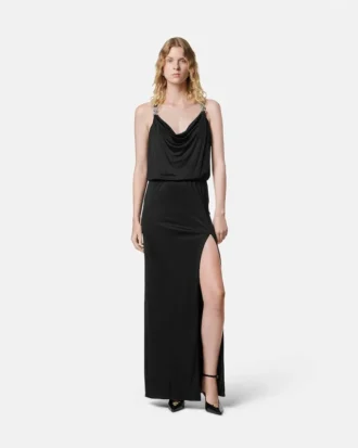 Viskose-Jersey-Kleid mit Raffungen
