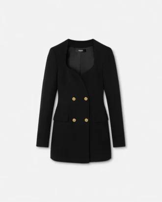 Wollblazer-Kleid mit doppelter Knopfleiste