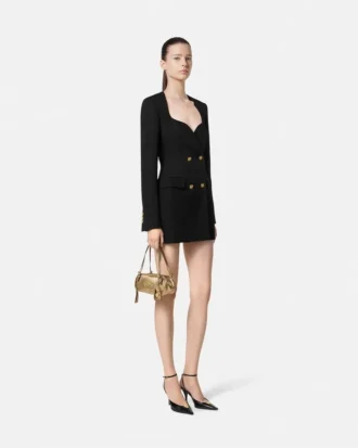 Wollblazer-Kleid mit doppelter Knopfleiste